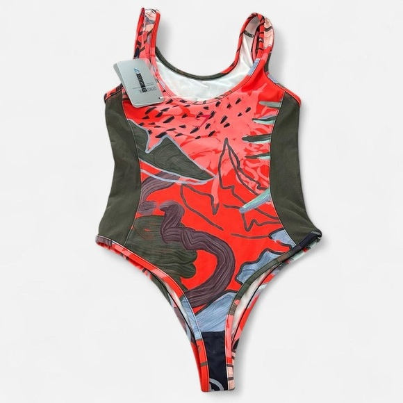 NIKKI BLACKKETTER X GYMSHARK SEASON 2 RARE PINEAPPLE THE PLUNGE BODYSUIT sz S - Picture 3 of 7